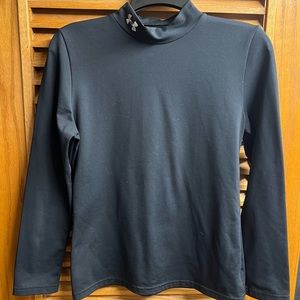 Youth Under Armour mock neck fitted cold gear shirt-YXL